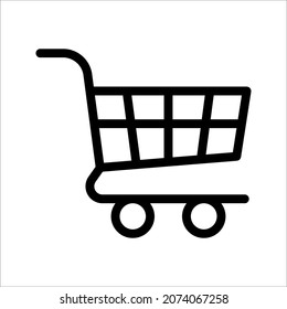 Icono de carro de compra, mejor ilustración vectorial de diseño plano sobre fondo blanco