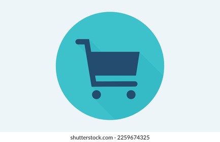 Shopping cart icon. Flat design. Vector illustration, EPS 10.