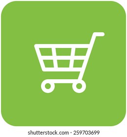 Shopping Cart icon (flat design with long shadows)