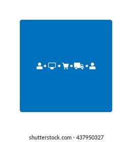 Shopping Cart Icon, flat design style