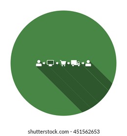 Shopping Cart Icon, flat design style