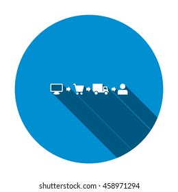Shopping Cart Icon, flat design style