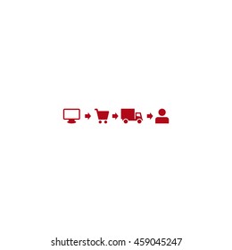 Shopping Cart Icon, flat design style