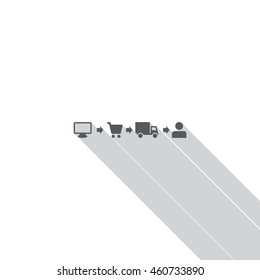 Shopping Cart Icon, flat design style