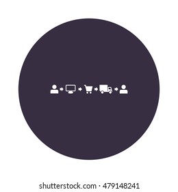 Shopping Cart Icon, flat design style