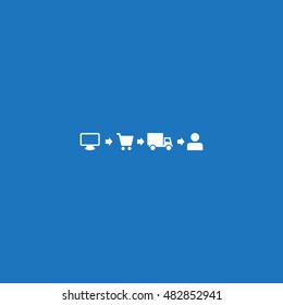Shopping Cart Icon, flat design style
