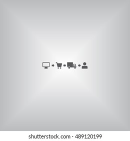 Shopping Cart Icon, flat design style