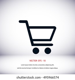 Shopping Cart icon, flat design best vector icon