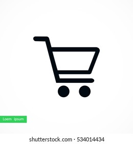 Shopping Cart icon, flat design best vector icon