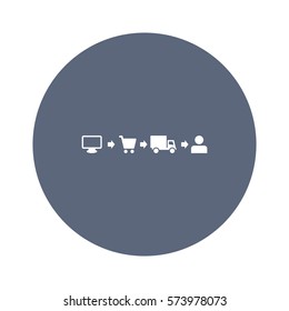 Shopping Cart Icon, flat design style