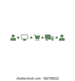 Shopping Cart Icon, flat design style
