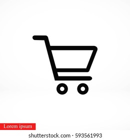 Shopping Cart Icon, flat design best vector icon