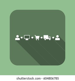 Shopping Cart Icon, flat design style