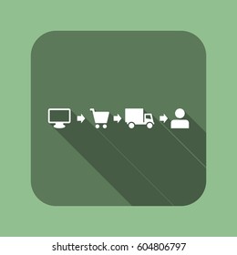 Shopping Cart Icon, flat design style