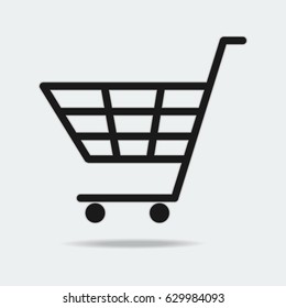 Shopping cart icon flat design vector illustration