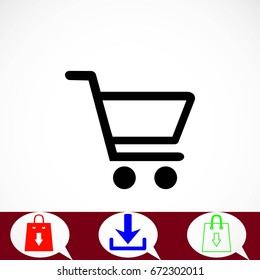 Shopping Cart icon, flat design best vector icon