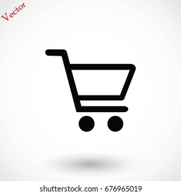 Shopping Cart icon, flat design best vector icon