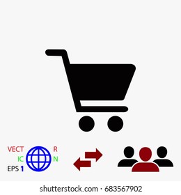 Shopping Cart Icon, flat design best vector icon