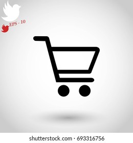 Shopping Cart icon, flat design best vector icon
