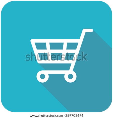 Shopping Cart icon (flat design with long shadows)