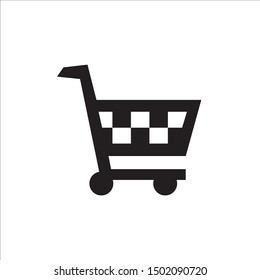 Shopping cart icon, flat sign,vector.
