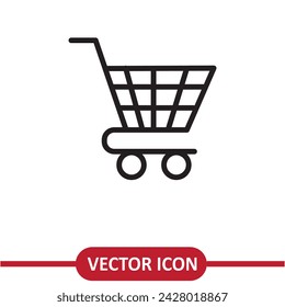 Icono de carrito de compras ilustración plana simple plana sobre fondo blanco..eps
