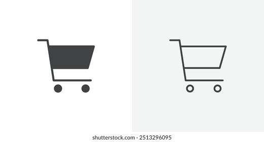 Shopping cart icon flat and simple set design