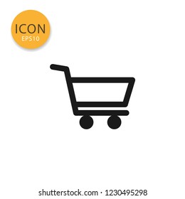 Shopping cart icon flat style in black color vector illustration on white background.