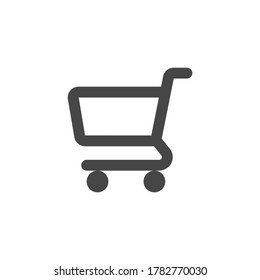 Shopping cart icon in flat style isolated on white background.