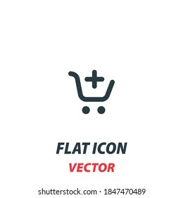 Shopping Cart icon in a flat style. Vector illustration pictogram on white background. Isolated symbol suitable for mobile concept, web apps, infographics, interface and apps design