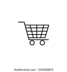 Shopping cart icon in flat style. Trolley vector illustration on white isolated background. Basket business concept.