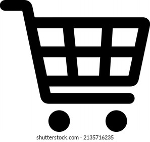 Shopping cart icon in flat style. Trolley vector illustration on white isolated background. Basket business concept.