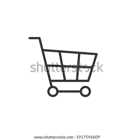Shopping cart icon in flat style. Trolley vector illustration on white isolated background.