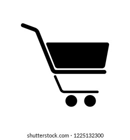 Shopping cart icon, Flat vector design.
