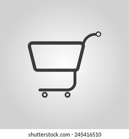 The shopping cart icon. Shopping cart. Flat Vector illustration