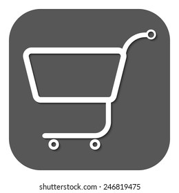 The shopping cart icon. Flat Vector illustration. Button