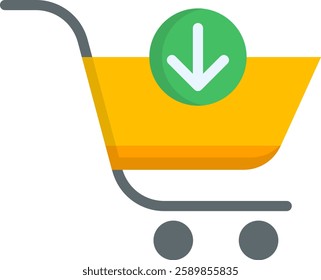 Shopping Cart Icon Flat Vector Illustration