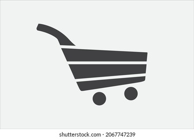 Icono del carro de la compra, símbolo del carro de la compra lleno y vacío, tienda y venta, ilustración del vector