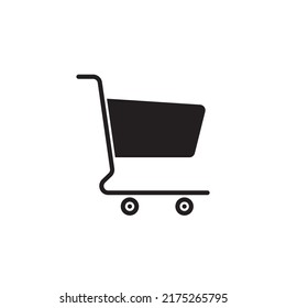 shopping cart icon glyph style design. shopping cart icon vector illustration. isolated on white background.