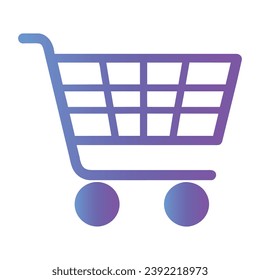 Shopping cart icon, gradient, logo vector illustration isolated on white background 