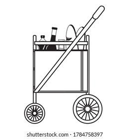Shopping cart icon. Groceries icons. Market basket - Vector