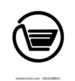 shopping cart Icon. Illustration isolated on a white background. Vector gray sign symbol