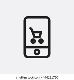 Shopping cart icon illustration isolated vector sign symbol