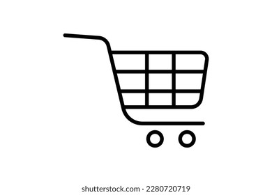 shopping cart icon illustration. icon related to shopping. Line icon style. Simple vector design editable