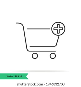 Shopping cart icon illustration. Shopping sign symbol. Vector Line Icon EPS 10