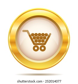 Shopping cart icon. Internet button on white background. EPS10 vector. 