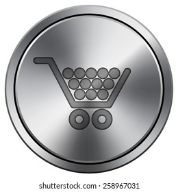 Shopping cart icon. Internet button on white background. EPS10 Vector. 