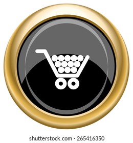 Shopping cart icon. Internet button on white  background. EPS10 Vector. 