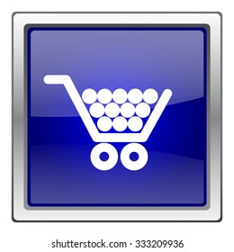 Shopping cart icon. Internet button on white background. EPS10 vector.