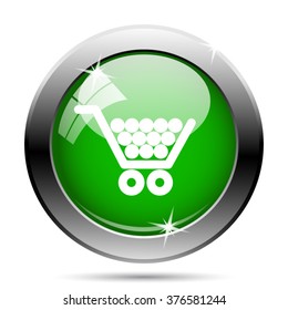Shopping cart icon. Internet button on white background. EPS10 vector.
